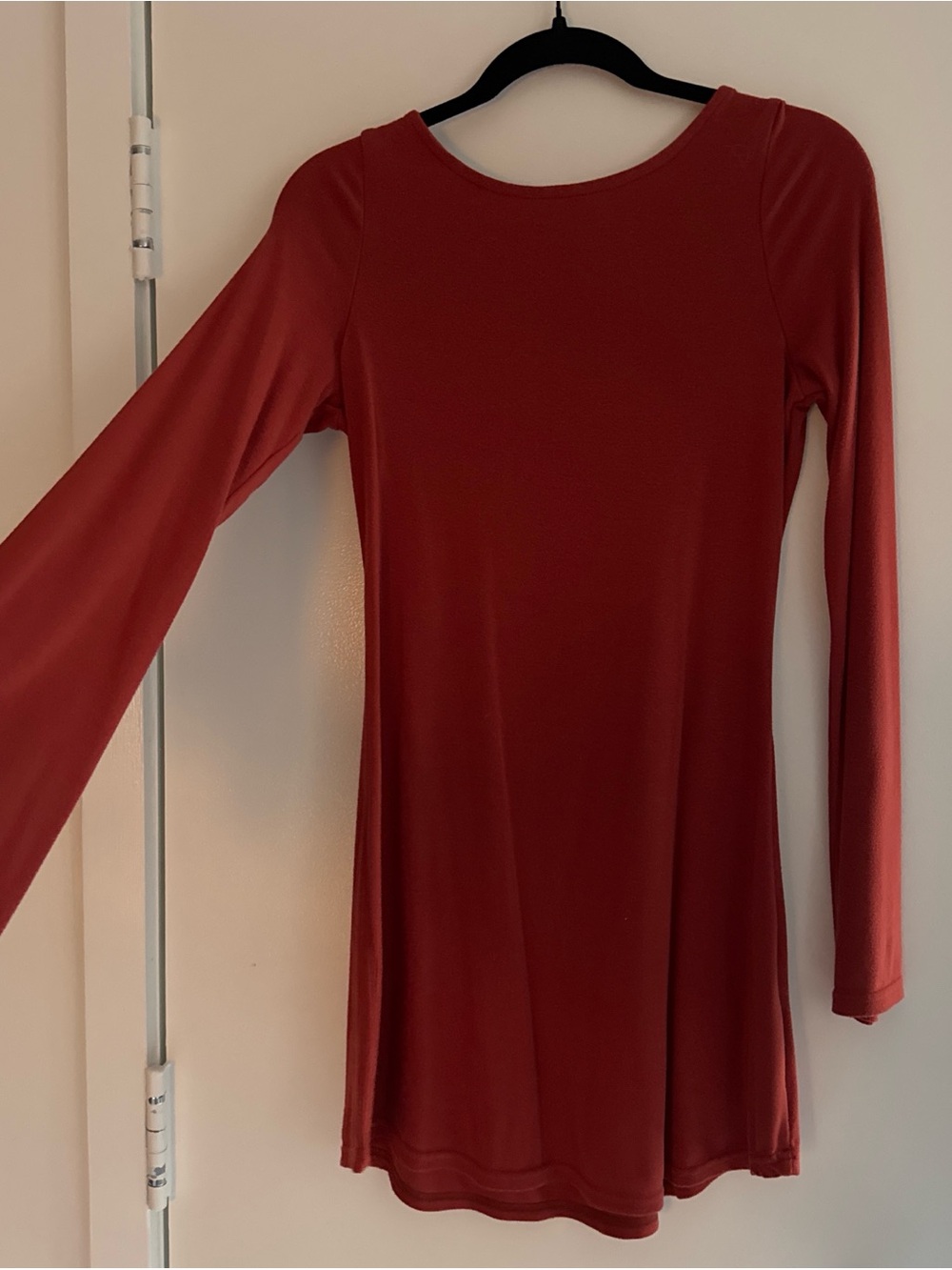 Free People Backless Long Sleeve Dress - Brick Red
